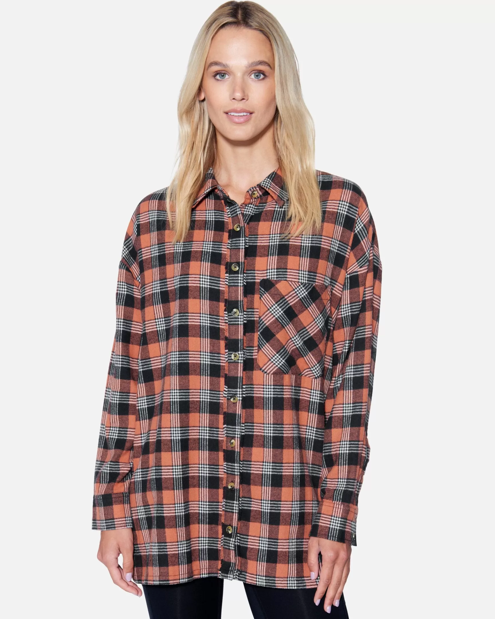 Austin Plaid Boyfriend Shirt*Hurley Clearance