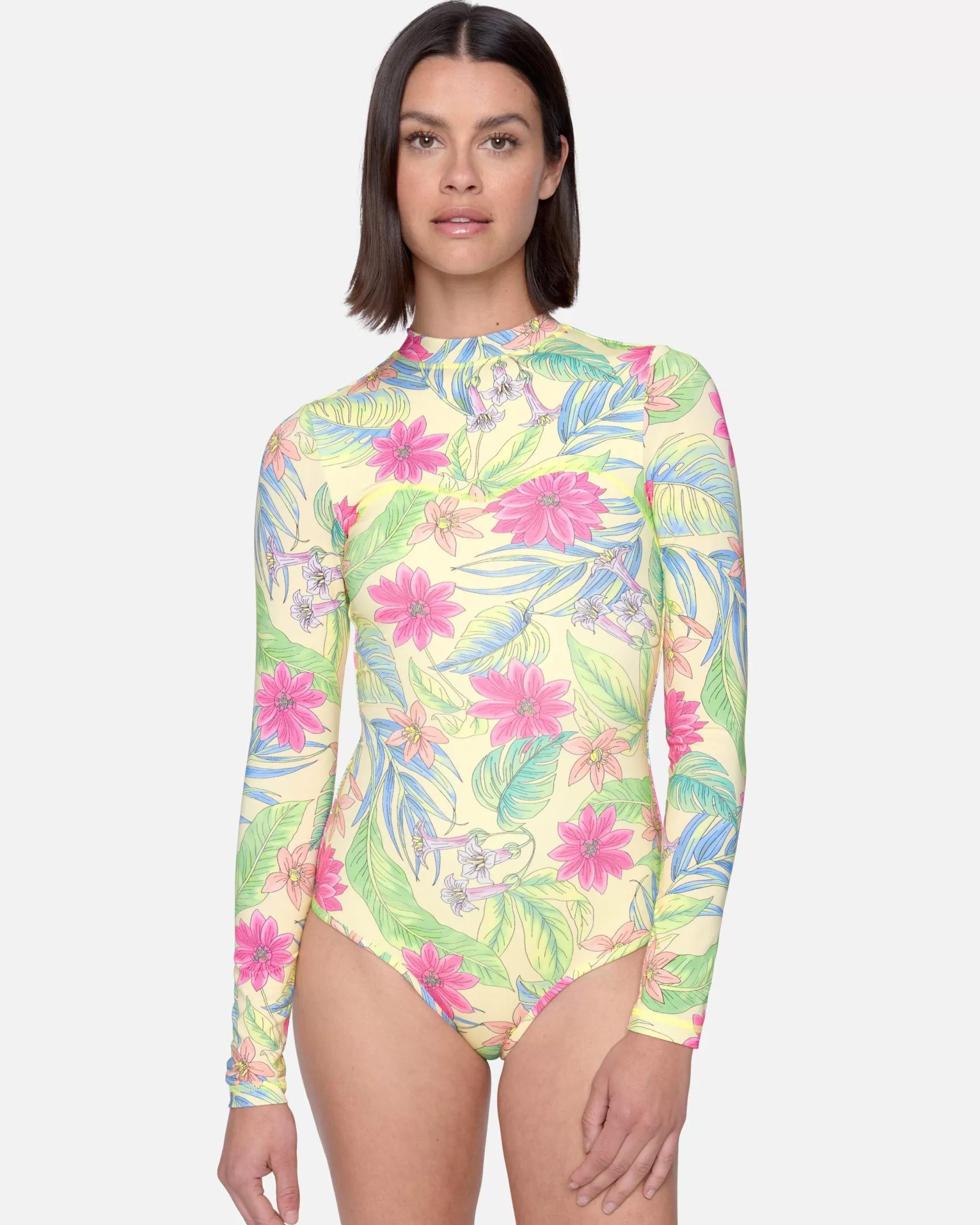 Bloom Wash Zip Back Cheeky Surfsuit*Hurley Fashion