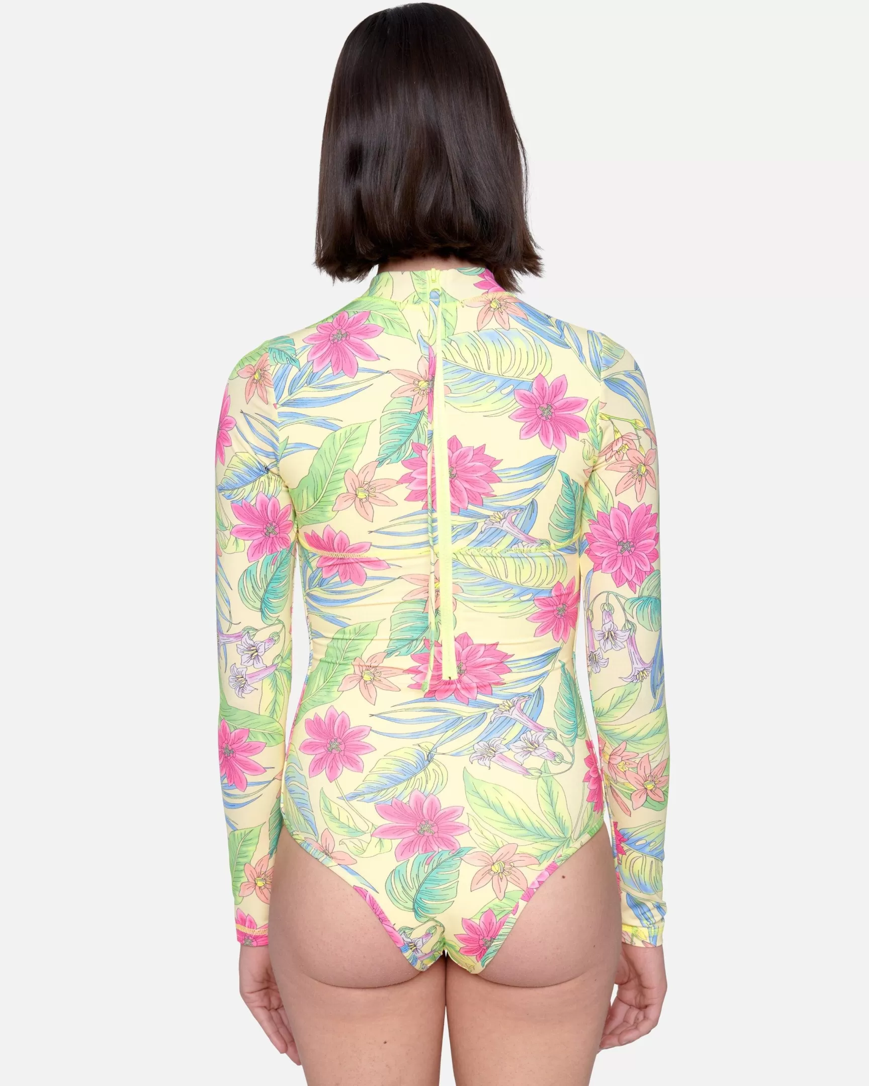 Bloom Wash Zip Back Cheeky Surfsuit*Hurley Fashion