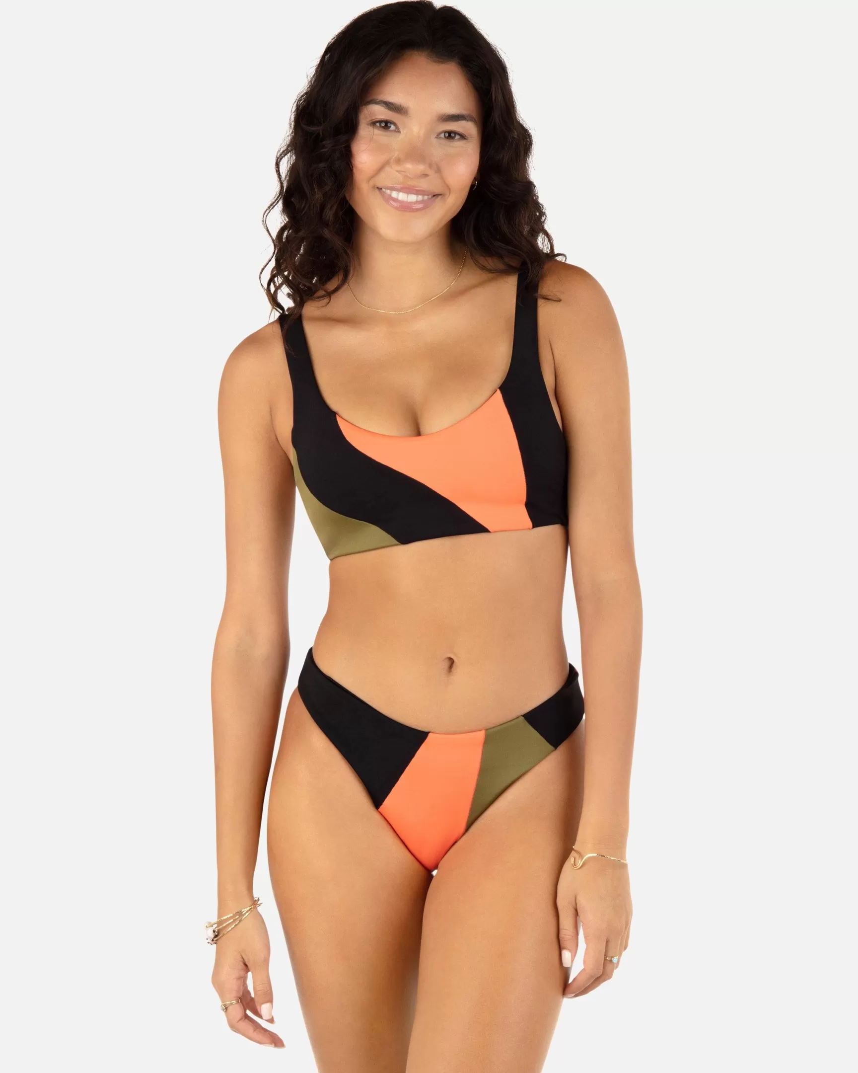 Color Blocked Max Mid Rise Cheeky Bottom*Hurley Flash Sale
