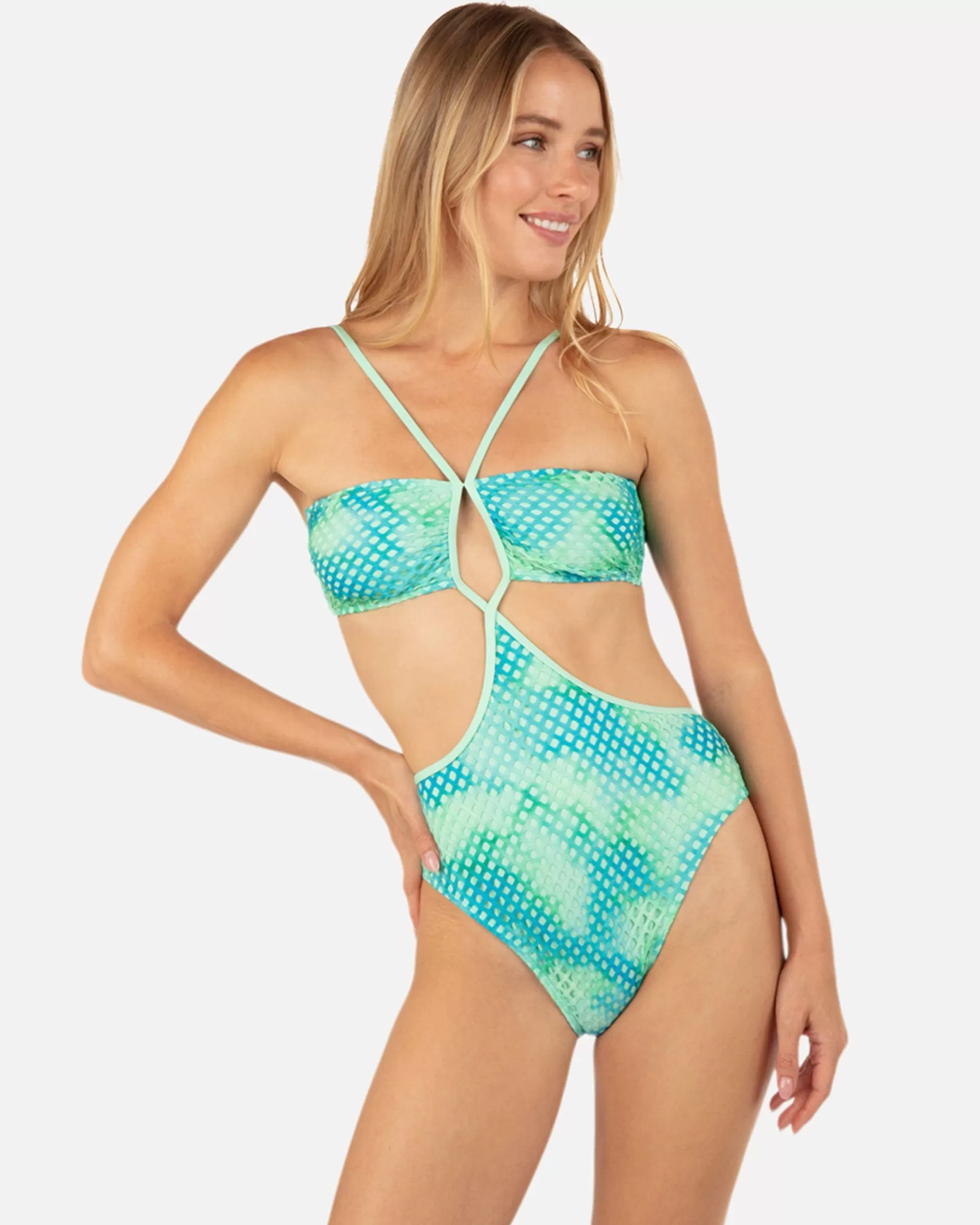Color Wash Mesh Moderate One Piece*Hurley Fashion