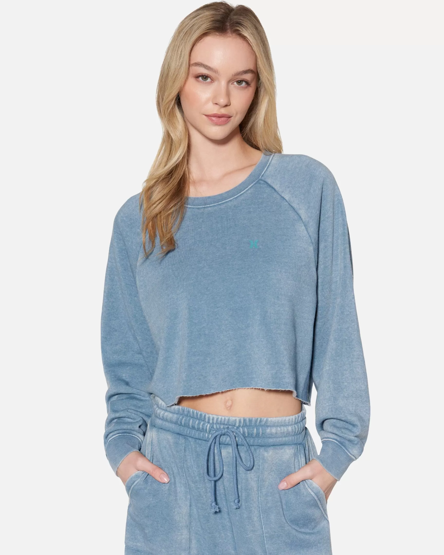 Essential Burnout Fleece Crop Crewneck*Hurley Shop