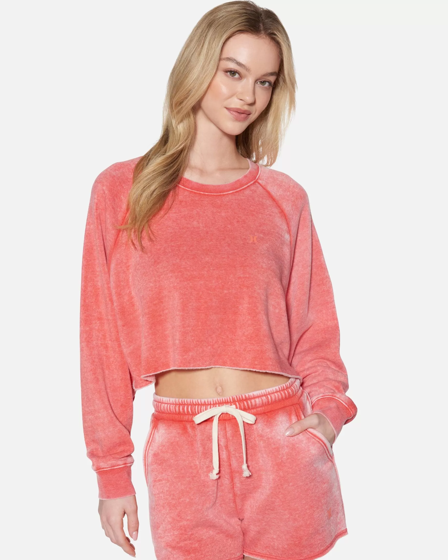 Essential Burnout Fleece Crop Crewneck*Hurley Sale