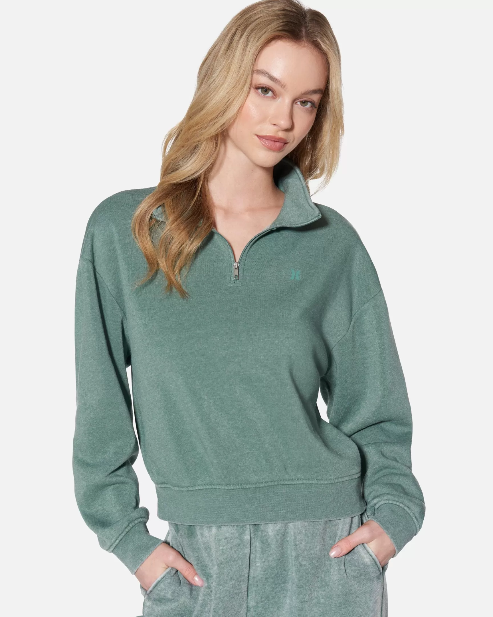 Essential Burnout Fleece Half Zip Sweatshirt*Hurley Best