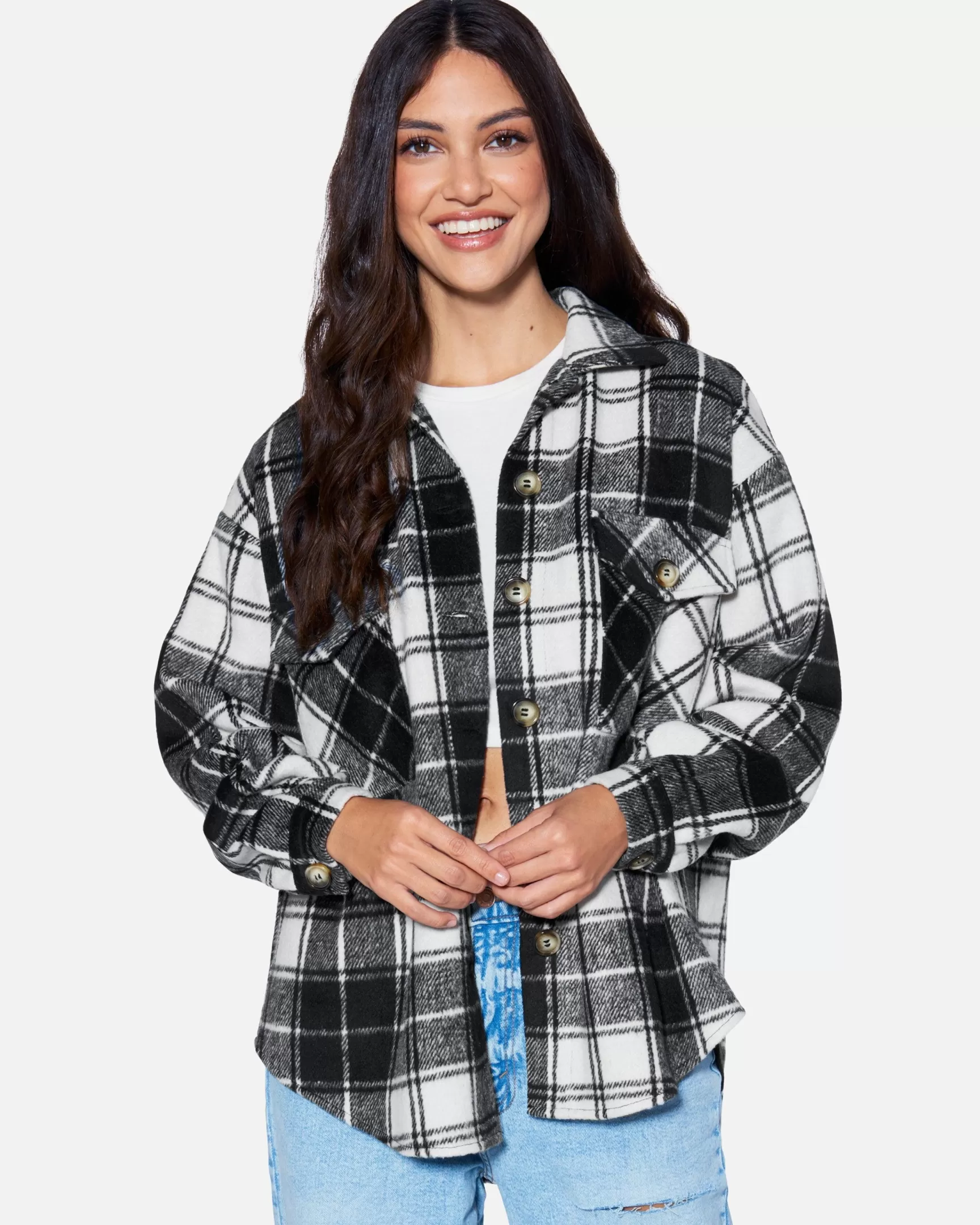 ESSENTIAL PLAID SHACKET*Hurley Store