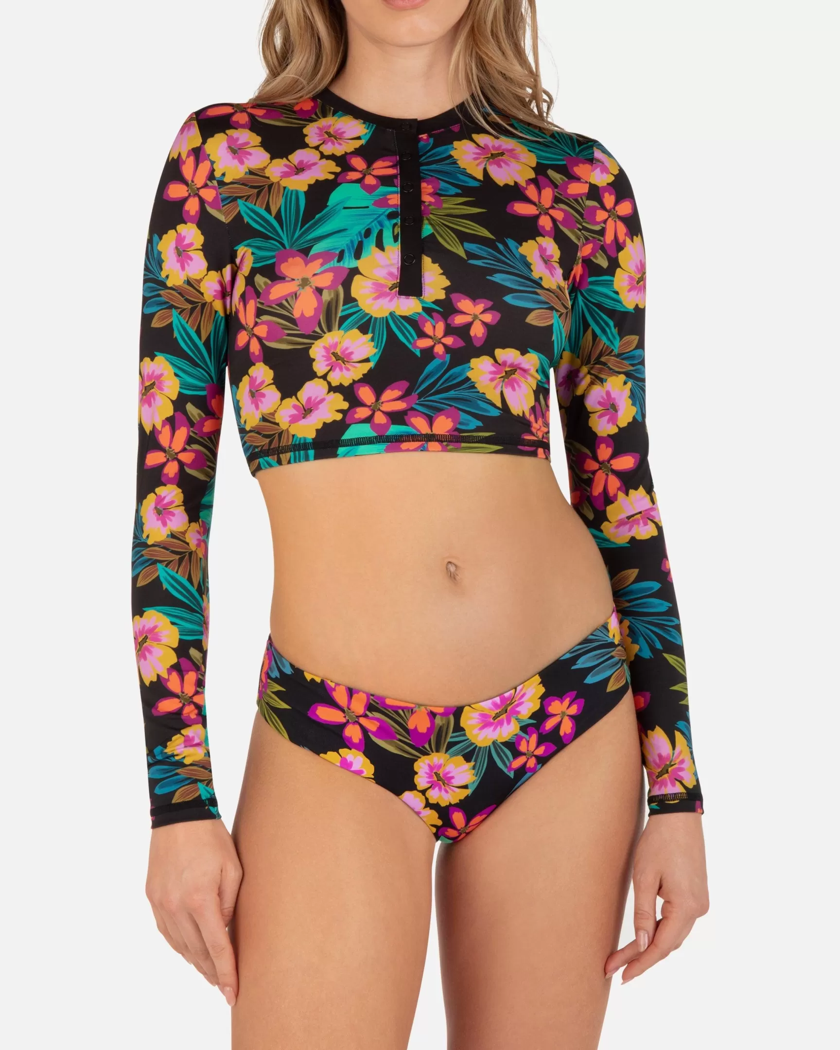 Fiji Fantasy Crop Long Sleeve Rashguard*Hurley Cheap