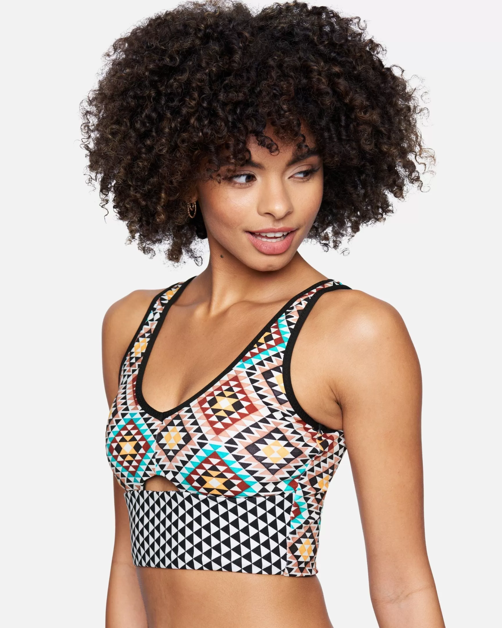 X Black Girls Surf Max Long Line Bikini Top*Hurley New