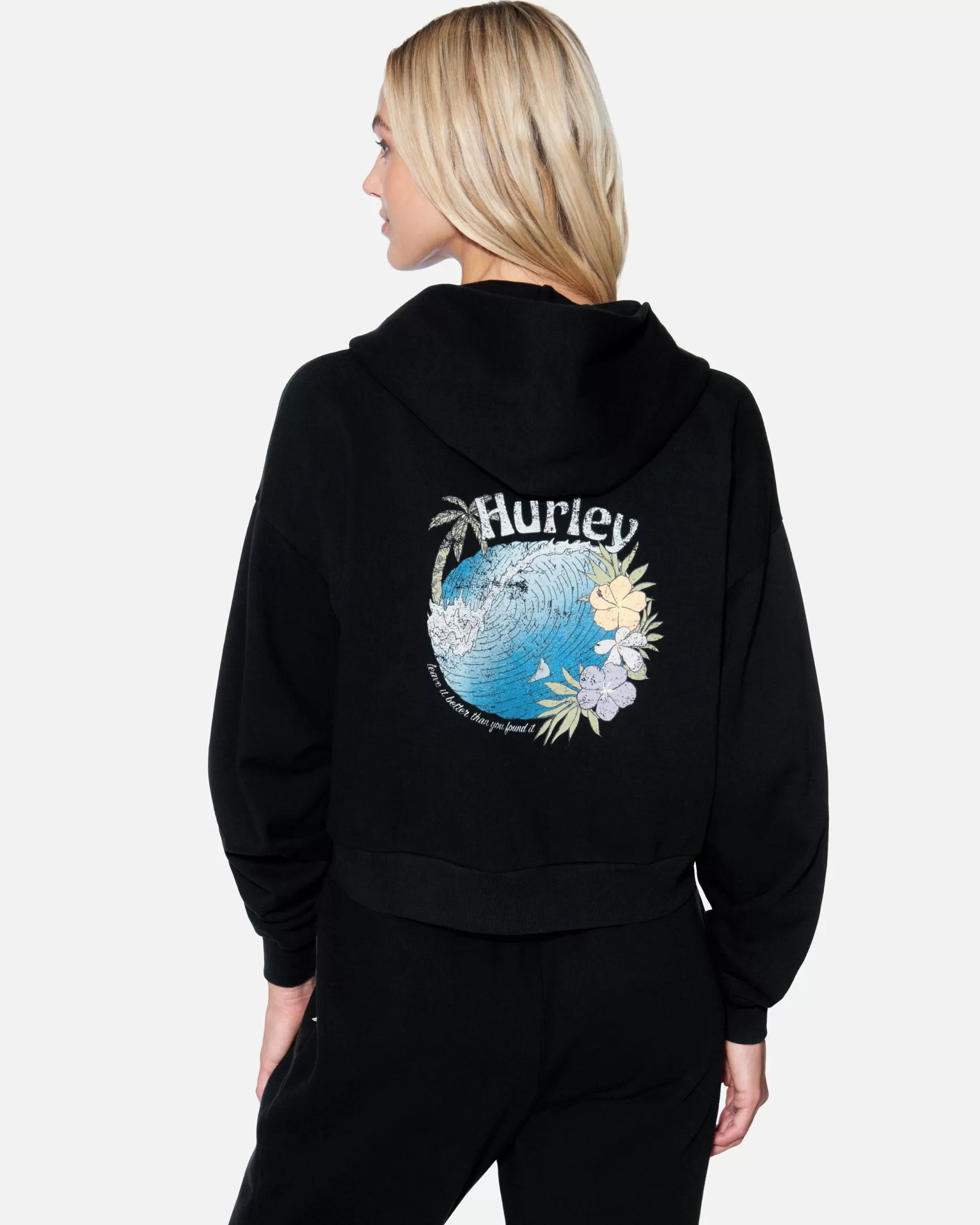 Protect The Sea Crop Zip Up Hoodie*Hurley Shop