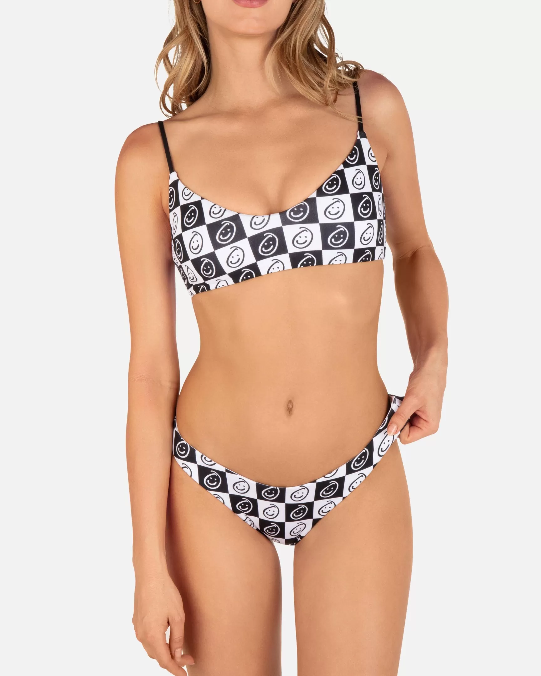 Smiley Check Reversible Scoop Bottom*Hurley Clearance