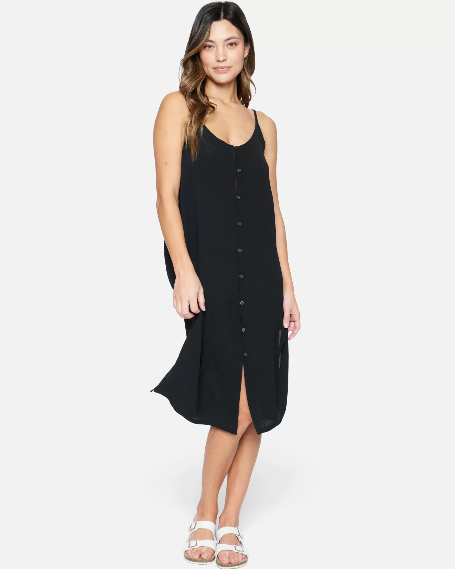 Solid Button Front Midi Dress*Hurley Sale