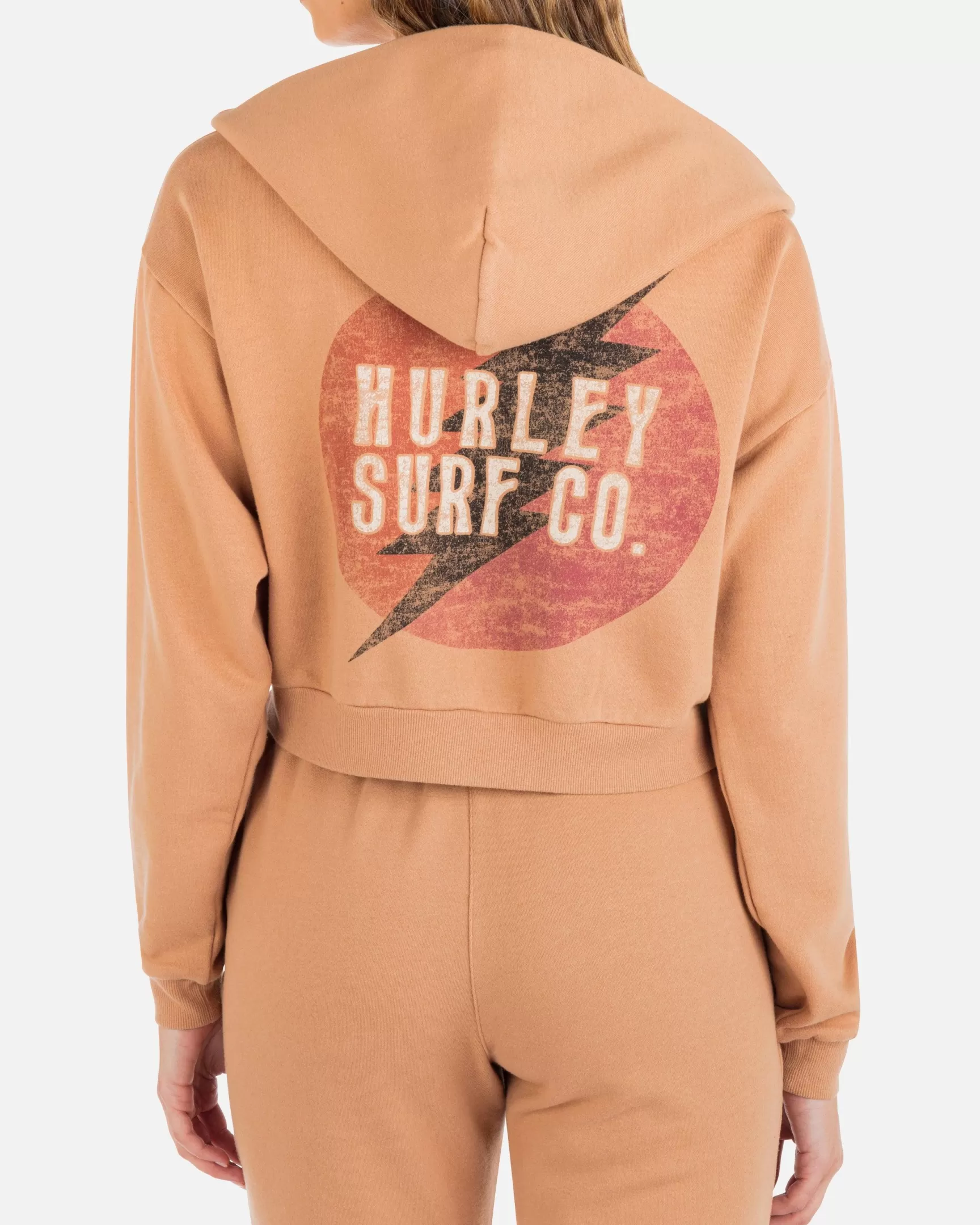 Surf Queen Hailey Crop Zip Up Hoodie*Hurley Clearance