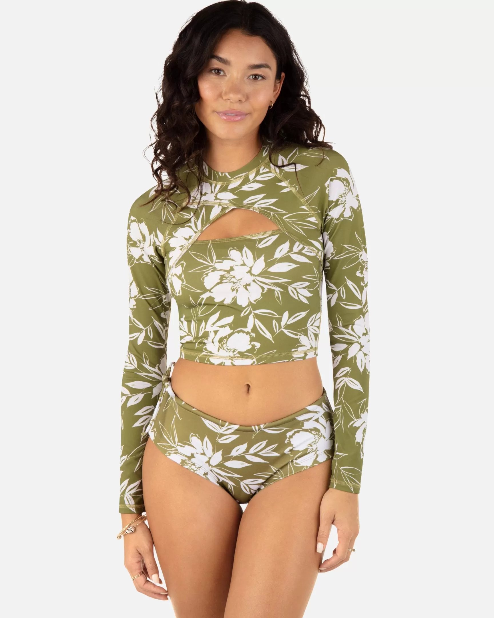 Waimea Valley Long Sleeve Cropped Cross Yoke Rashguard*Hurley Shop